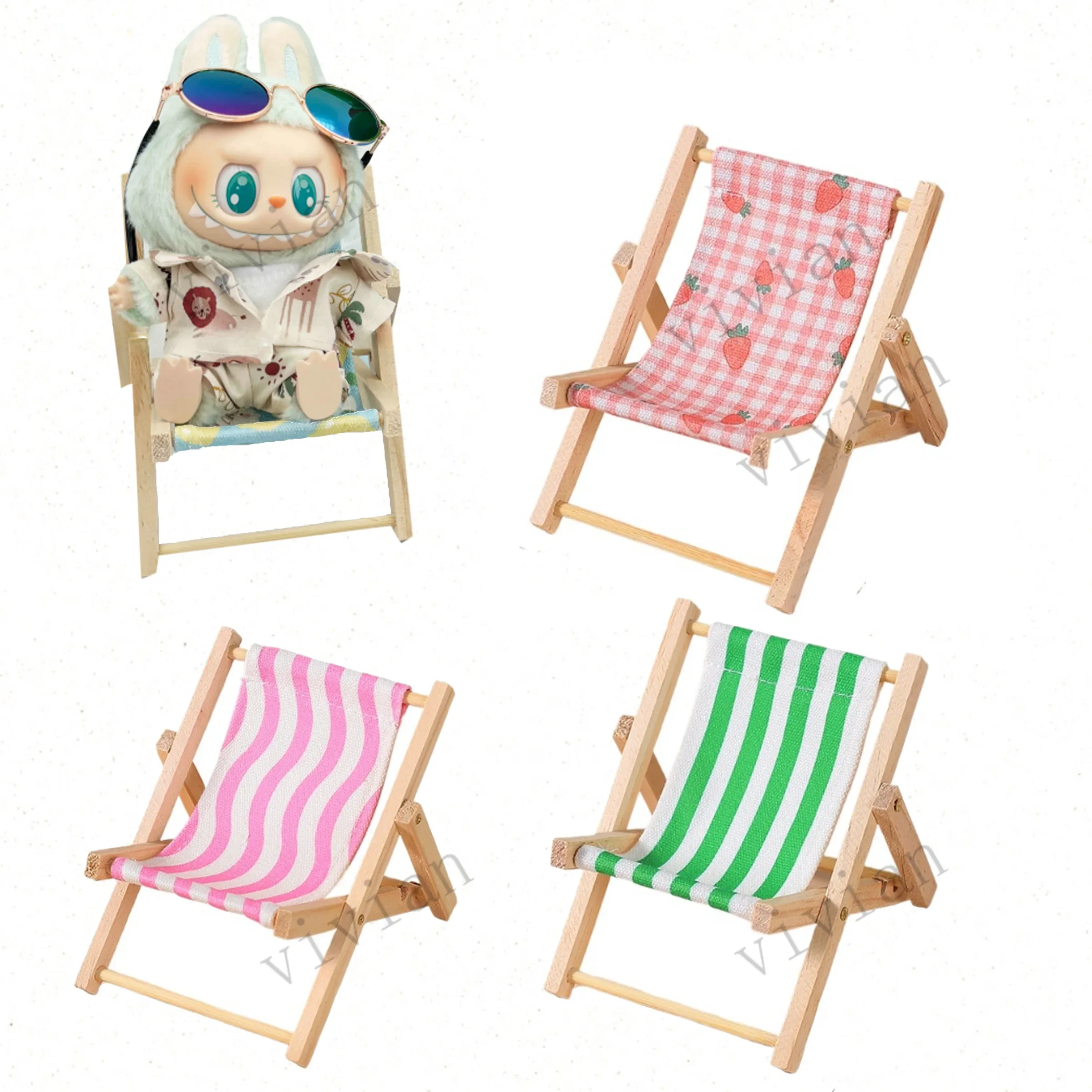 Doll'S Chair Outfit Accessories For Ropa Labubu 10cm cotton doll Summer vacation Wooden beach reclining camping chair ornament
Doll'S Chair Outfit Accessories For Ropa Labubu 10cm cotton doll Summer vacation Wooden beach reclining camping chair ornament