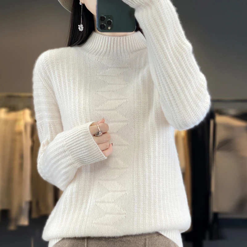 2024 autumn and winter new knitted women's 100% pure wool casual versatile slimming thick wool sweater
2024 autumn and winter new knitted women's 100% pure wool casual versatile slimming thick wool sweater