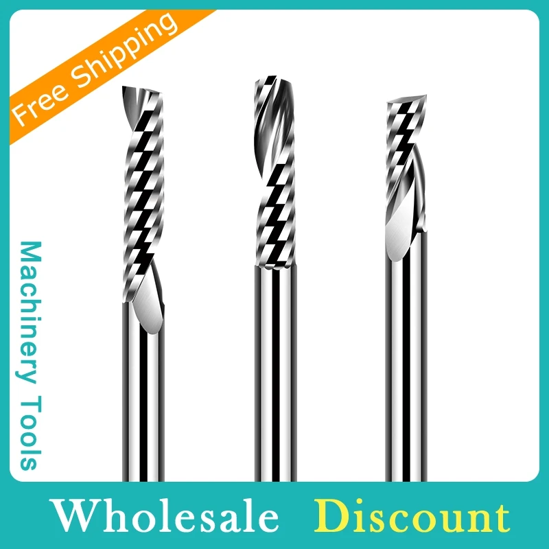 5pcs AAAAA CNC Router Bit 5/6/8/10/12mm shank single flute carbide milling cutter for Wood Woodworking Metal End Mill Aluminum
5pcs AAAAA CNC Router Bit 5/6/8/10/12mm shank single flute carbide milling cutter for Wood Woodworking Metal End Mill Aluminum