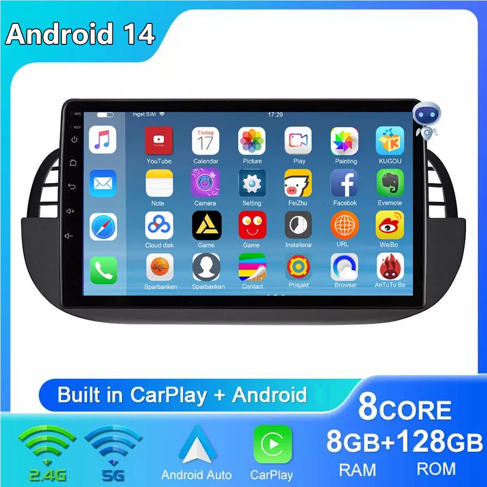 9"Inch Android 14 Auto Carplay Car Radio Multimedia Video Player Stereo Built-in for Fiat 500 2007 - 2015 4G GPS Wifi DSP RDS
9"Inch Android 14 Auto Carplay Car Radio Multimedia Video Player Stereo Built-in for Fiat 500 2007 - 2015 4G GPS Wifi DSP RDS