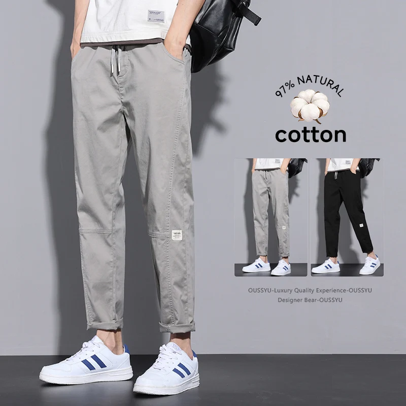 2026 New Summer Cargo Pants Men 97%Cotton Breathable Straight Ankle Length Pant Drawstring Elastic Waist Trousers Man 28-38
2026 New Summer Cargo Pants Men 97%Cotton Breathable Straight Ankle Length Pant Drawstring Elastic Waist Trousers Man 28-38