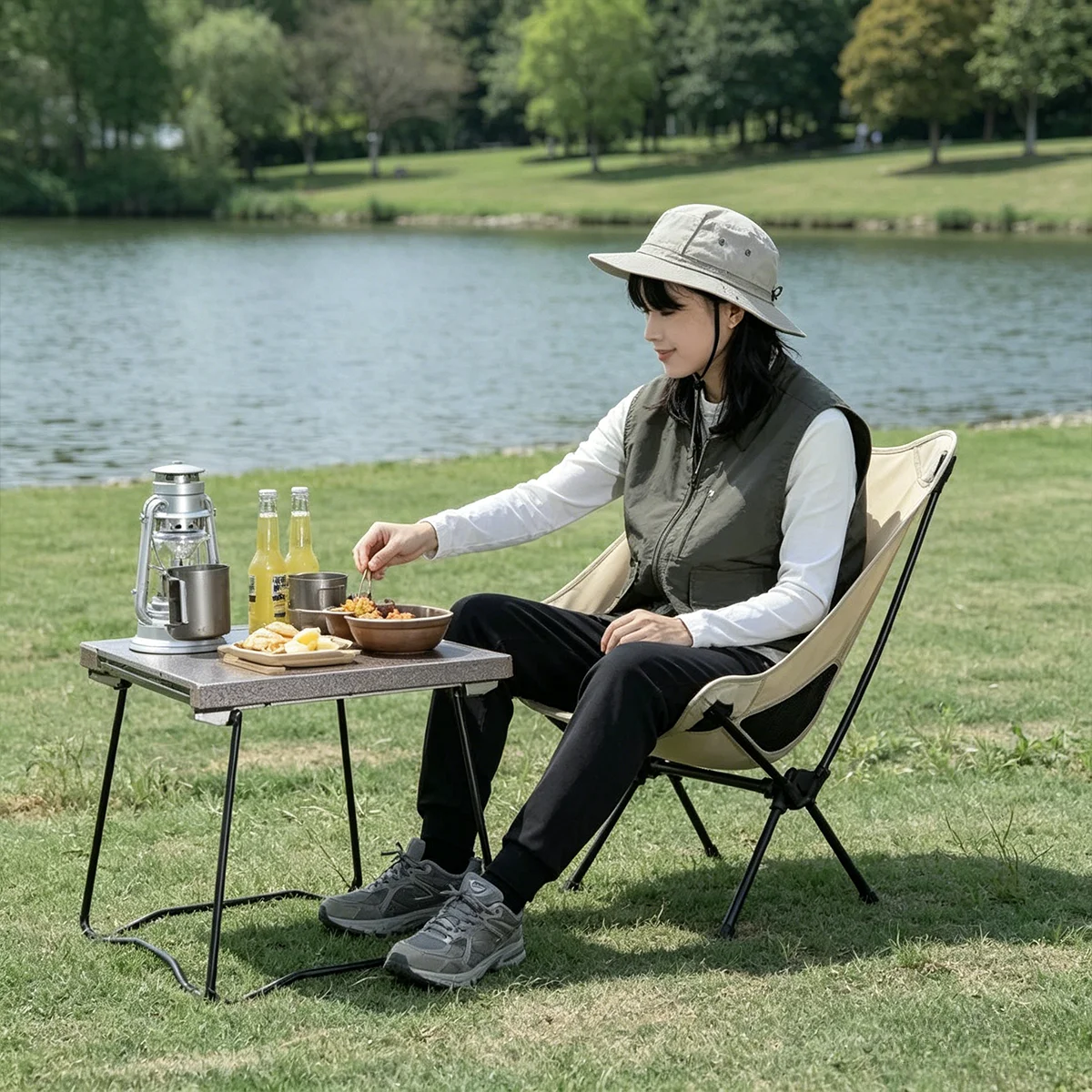 Portable folding moon chair, outdoor large-foot moon chair, breathable folding beach chair, folding chair, leisure chair
Portable folding moon chair, outdoor large-foot moon chair, breathable folding beach chair, folding chair, leisure chair