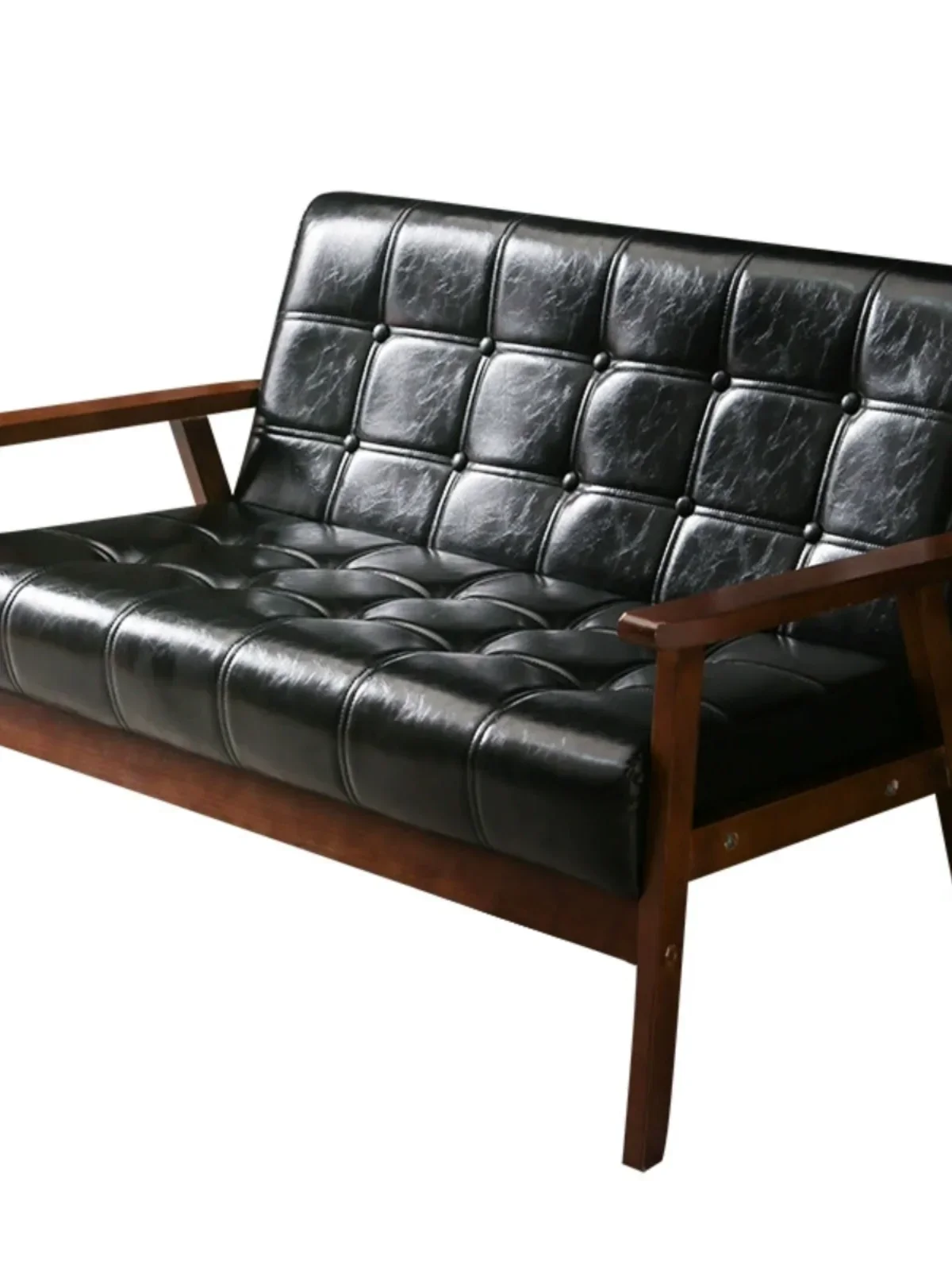 Modern small apartment double leather cloth black sofa combination
Modern small apartment double leather cloth black sofa combination