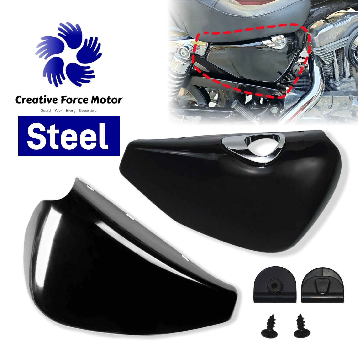 Left Right Steel Battery Side Fairing Cover Motorcycle Parts For Harley Sportster XL 1200 Iron 883 Roadster Nightster 2004-2013
Left Right Steel Battery Side Fairing Cover Motorcycle Parts For Harley Sportster XL 1200 Iron 883 Roadster Nightster 2004-2013