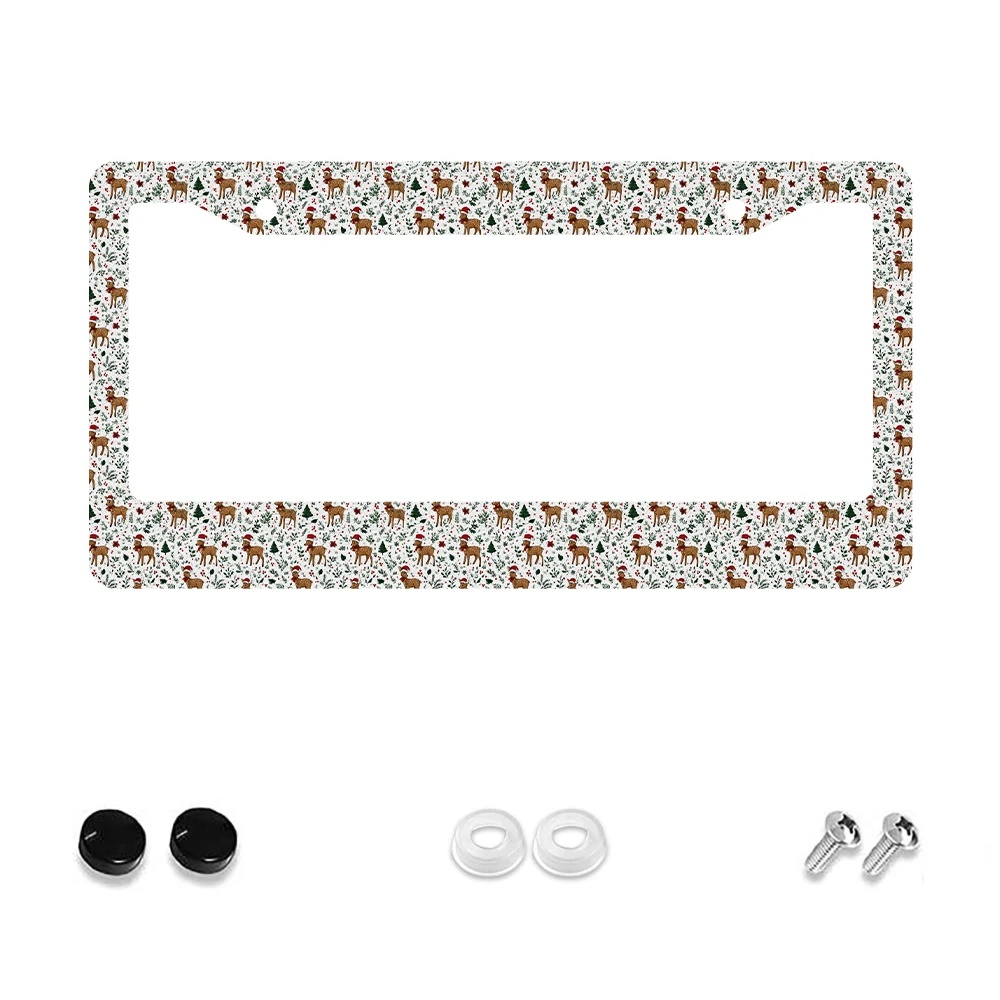 1pc Christmas Deer Pattern 2-Hole License Plate Frame, Multicolor Aluminum Material, 6x12 Inches with Screw Set, Retro Novelty
1pc Christmas Deer Pattern 2-Hole License Plate Frame, Multicolor Aluminum Material, 6x12 Inches with Screw Set, Retro Novelty