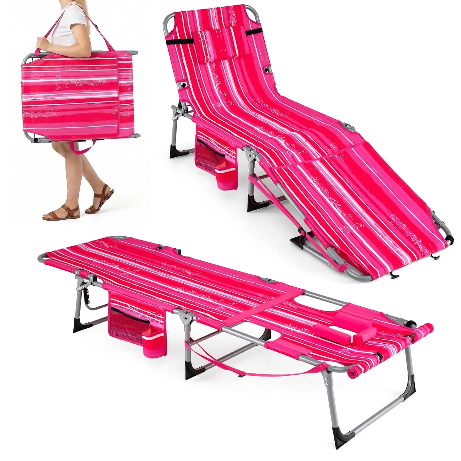 3-in-1 Tanning Lounge Chair with Face & Arm Holes, Side Pocket, Lightweight Foldable Beach Poolside Layout, Customized
3-in-1 Tanning Lounge Chair with Face & Arm Holes, Side Pocket, Lightweight Foldable Beach Poolside Layout, Customized