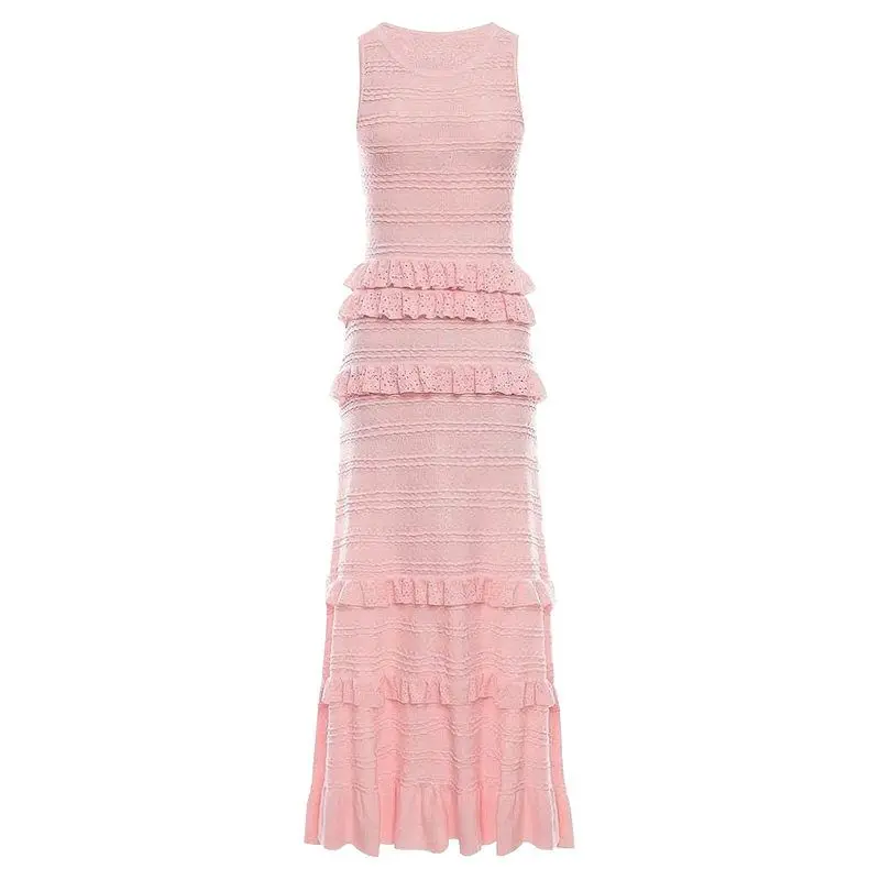 Elegant Long Sleeveless Gown with Ruffle Trimming Slimming Design for Women Summer 2025 High Quality Fashionable Dress
Elegant Long Sleeveless Gown with Ruffle Trimming Slimming Design for Women Summer 2025 High Quality Fashionable Dress