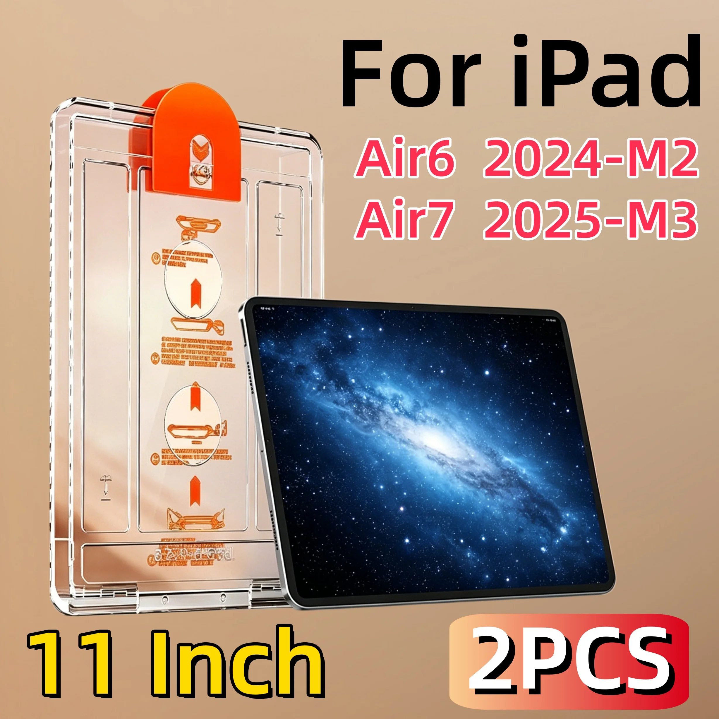 2PCS Tempered Glass Screen Protector Kit for iPad 2024 Air6-M2 2025 Air7-M3 11inch Auto Dust Removal Easy Install for Tablet
2PCS Tempered Glass Screen Protector Kit for iPad 2024 Air6-M2 2025 Air7-M3 11inch Auto Dust Removal Easy Install for Tablet