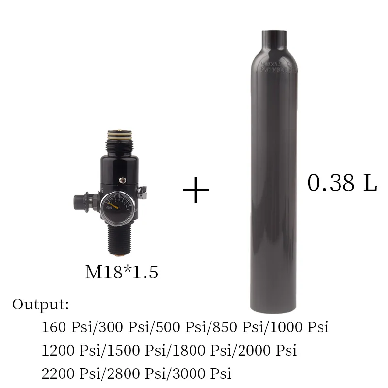 HPA Scuba 0.38L High Pressure Air Cylinder 200BAR 3000PSI Air Tank Output 160-3000PSI Regulator For Diving CO2 Soda Water Stream
HPA Scuba 0.38L High Pressure Air Cylinder 200BAR 3000PSI Air Tank Output 160-3000PSI Regulator For Diving CO2 Soda Water Stream