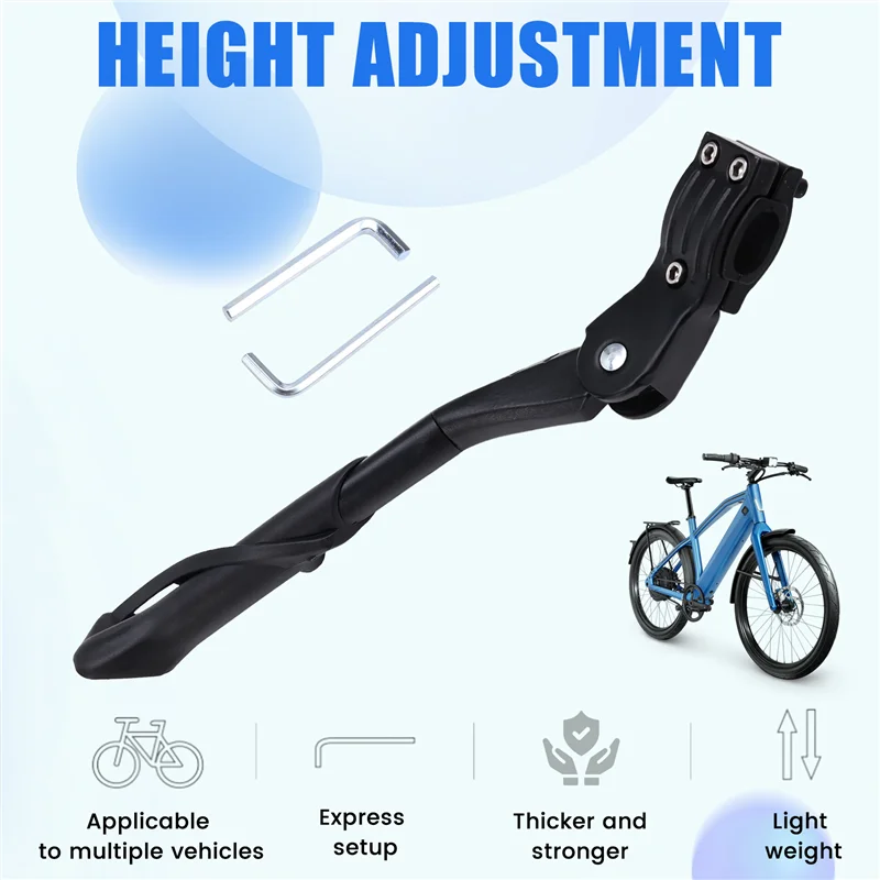 A51Q-Bike Kickstand For 24-29 Inch Bicycle, Adjustable Bicycle Kickstand, Bike Kick Stand For Mountain Bike/E-Bike/Road Bike
A51Q-Bike Kickstand For 24-29 Inch Bicycle, Adjustable Bicycle Kickstand, Bike Kick Stand For Mountain Bike/E-Bike/Road Bike