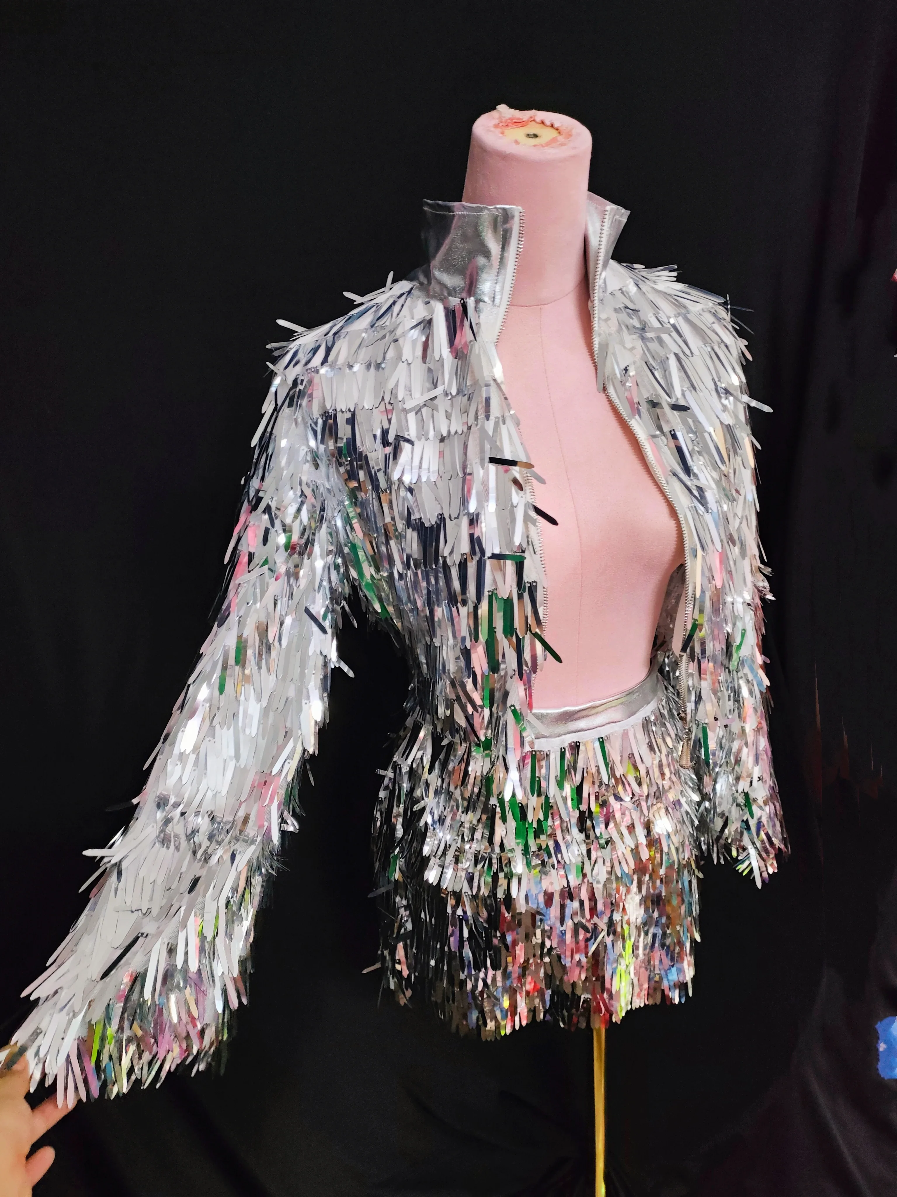 Dancer Show Two Pieces Set Party Dress Club Singer Party Show Shining Silver Sequins Dance Outfit
Dancer Show Two Pieces Set Party Dress Club Singer Party Show Shining Silver Sequins Dance Outfit