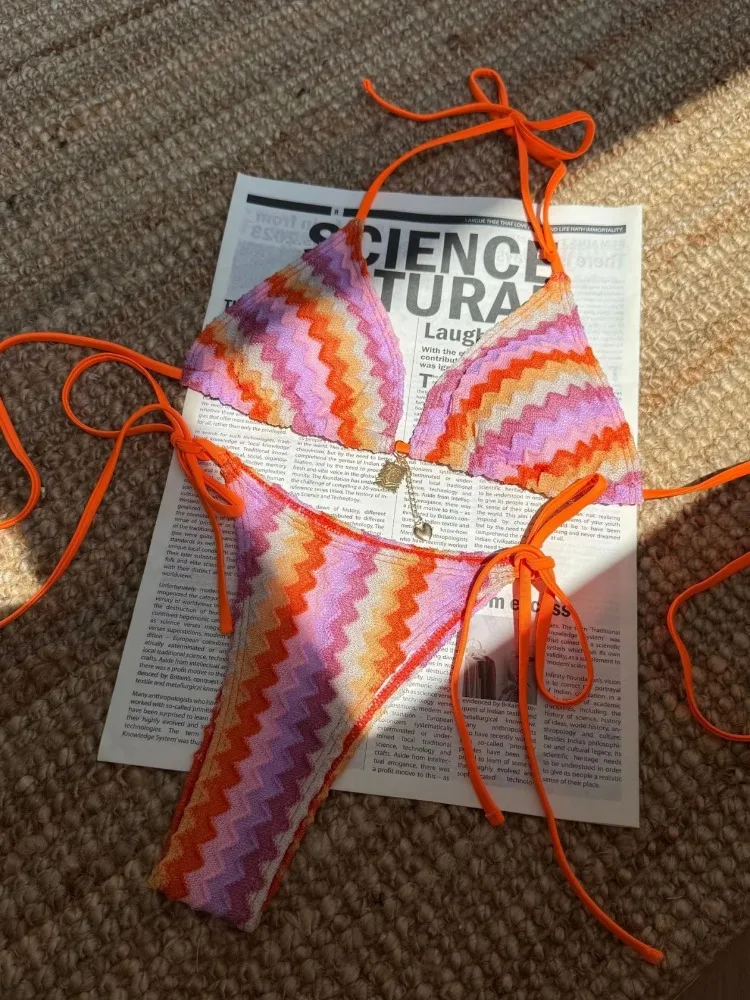 New Bikini Set Women Summer 2025 New Sexy Lace Orange Gradient Push Up Tie Side Triangle Beach Holiday Swimwear 2 piece set
New Bikini Set Women Summer 2025 New Sexy Lace Orange Gradient Push Up Tie Side Triangle Beach Holiday Swimwear 2 piece set
