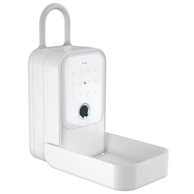 【THANKSGIVING DAY】Smart Key Lock Box, Bluetooth Enabled Fingerprint& Passcode& Access Card& Key& APP Controlled Lock Box, White
【THANKSGIVING DAY】Smart Key Lock Box, Bluetooth Enabled Fingerprint& Passcode& Access Card& Key& APP Controlled Lock Box, White