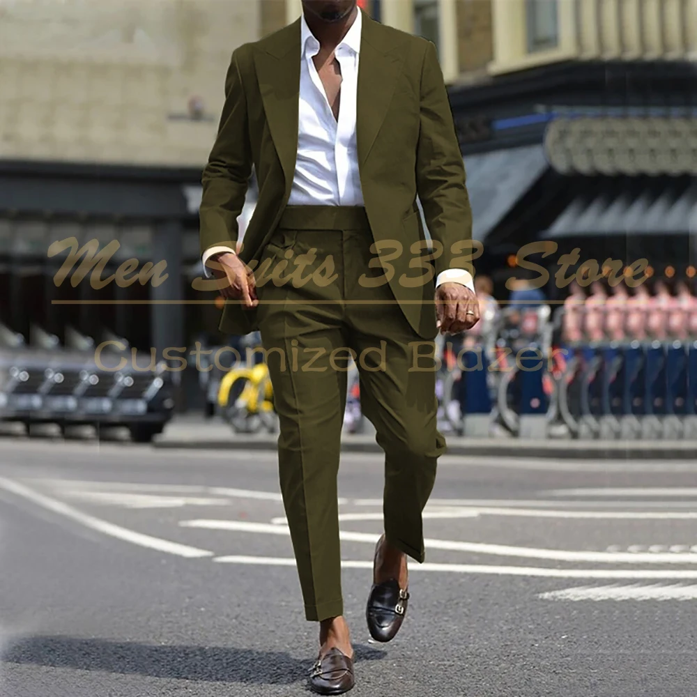 Customzied Men's 2 Piece Jacket Pants Suits Elegant Relaxed Fit Blazer Fashion Single Breasted Peak Lapel Male Clothing Costume
Customzied Men's 2 Piece Jacket Pants Suits Elegant Relaxed Fit Blazer Fashion Single Breasted Peak Lapel Male Clothing Costume