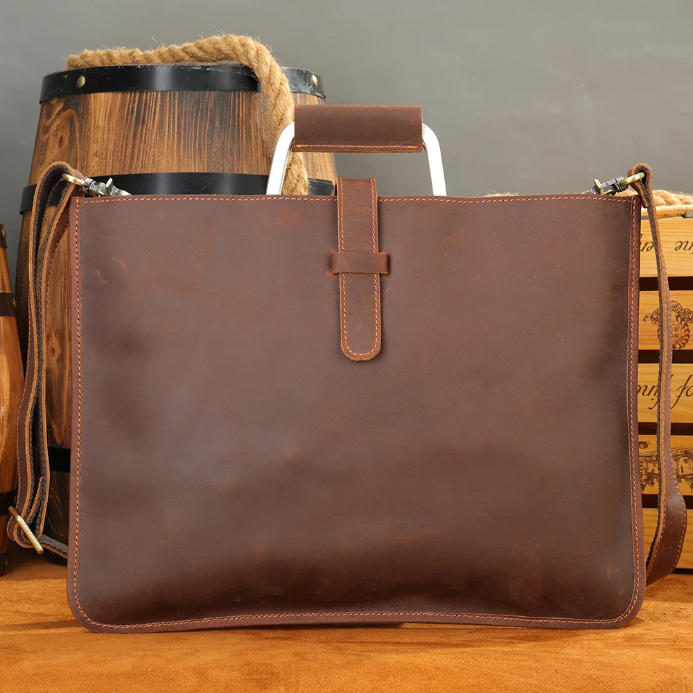 Luxury Crazy Horse Leather Men Thin Laptop Handbag Messenger Bag Genuine Leather Briefcase
Luxury Crazy Horse Leather Men Thin Laptop Handbag Messenger Bag Genuine Leather Briefcase
