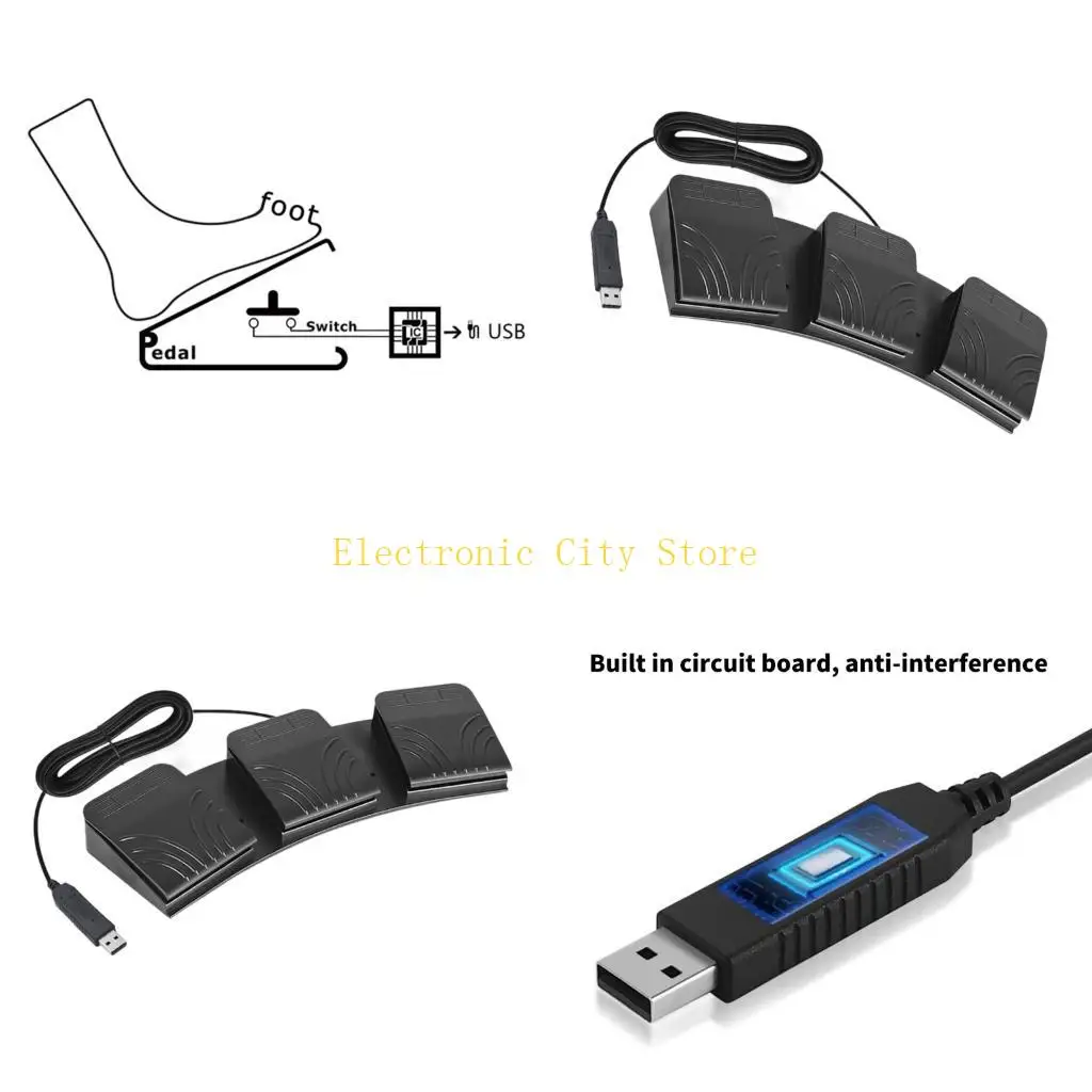 Programmable 3Key USB Foot Switches For Keyboards Mouse Action Foot Control Peda HU8D
Programmable 3Key USB Foot Switches For Keyboards Mouse Action Foot Control Peda HU8D