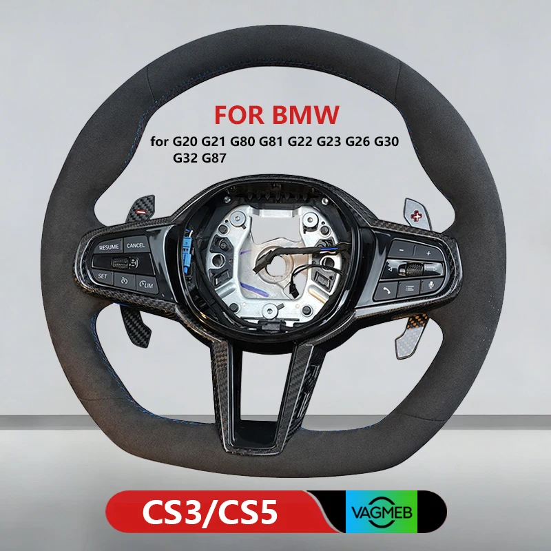CS Sport Steering Wheel for BMW G20 G21 G22 G05 G15 G30 G32 G80 G81 G02 G26 G Series M3/M5 Full Suede with Carbon Fiber Paddle
CS Sport Steering Wheel for BMW G20 G21 G22 G05 G15 G30 G32 G80 G81 G02 G26 G Series M3/M5 Full Suede with Carbon Fiber Paddle