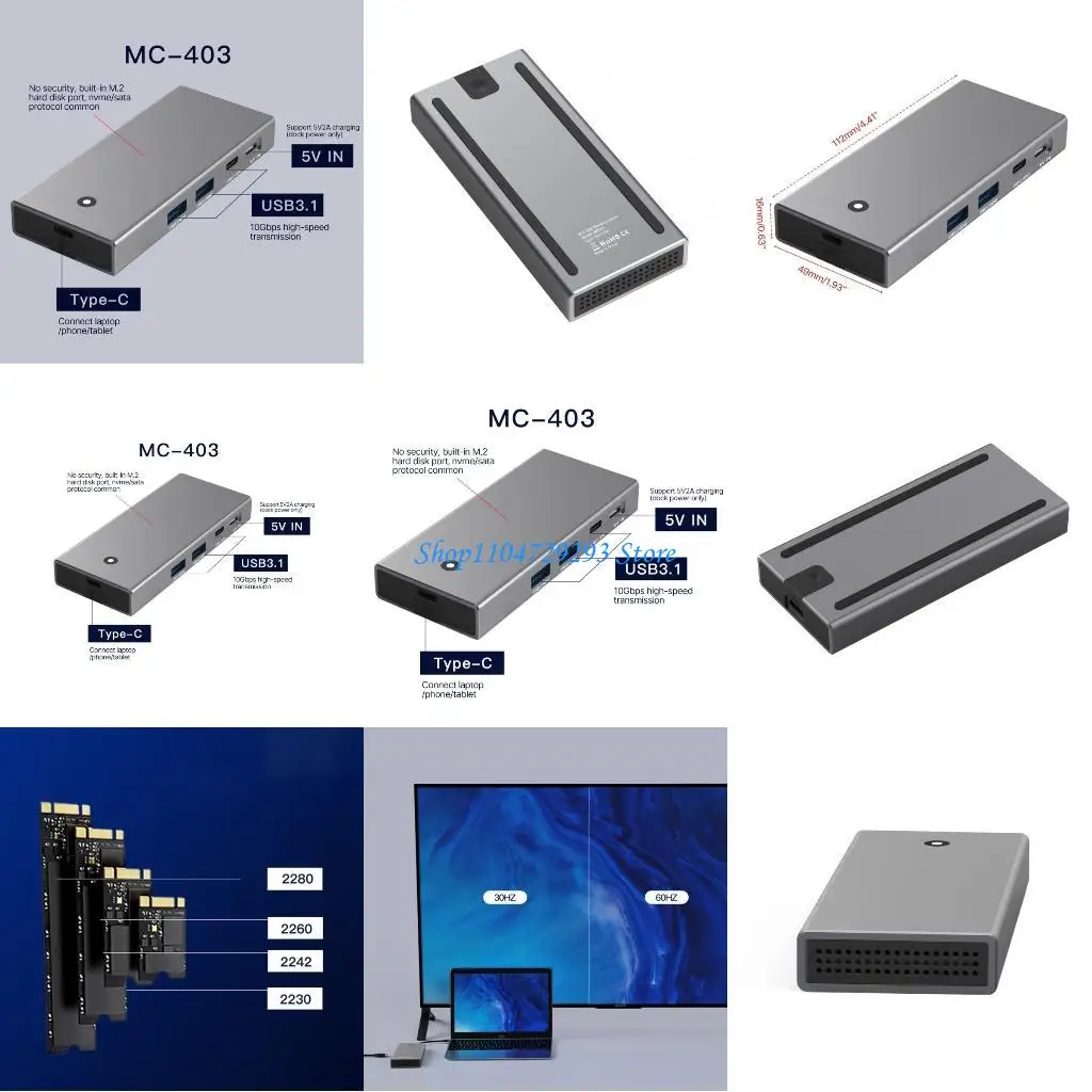 Y2GD M.2 Two Protocols TypeC Docking Station PD100W USB 10Gbps HDMIcompatible2.0
Y2GD M.2 Two Protocols TypeC Docking Station PD100W USB 10Gbps HDMIcompatible2.0