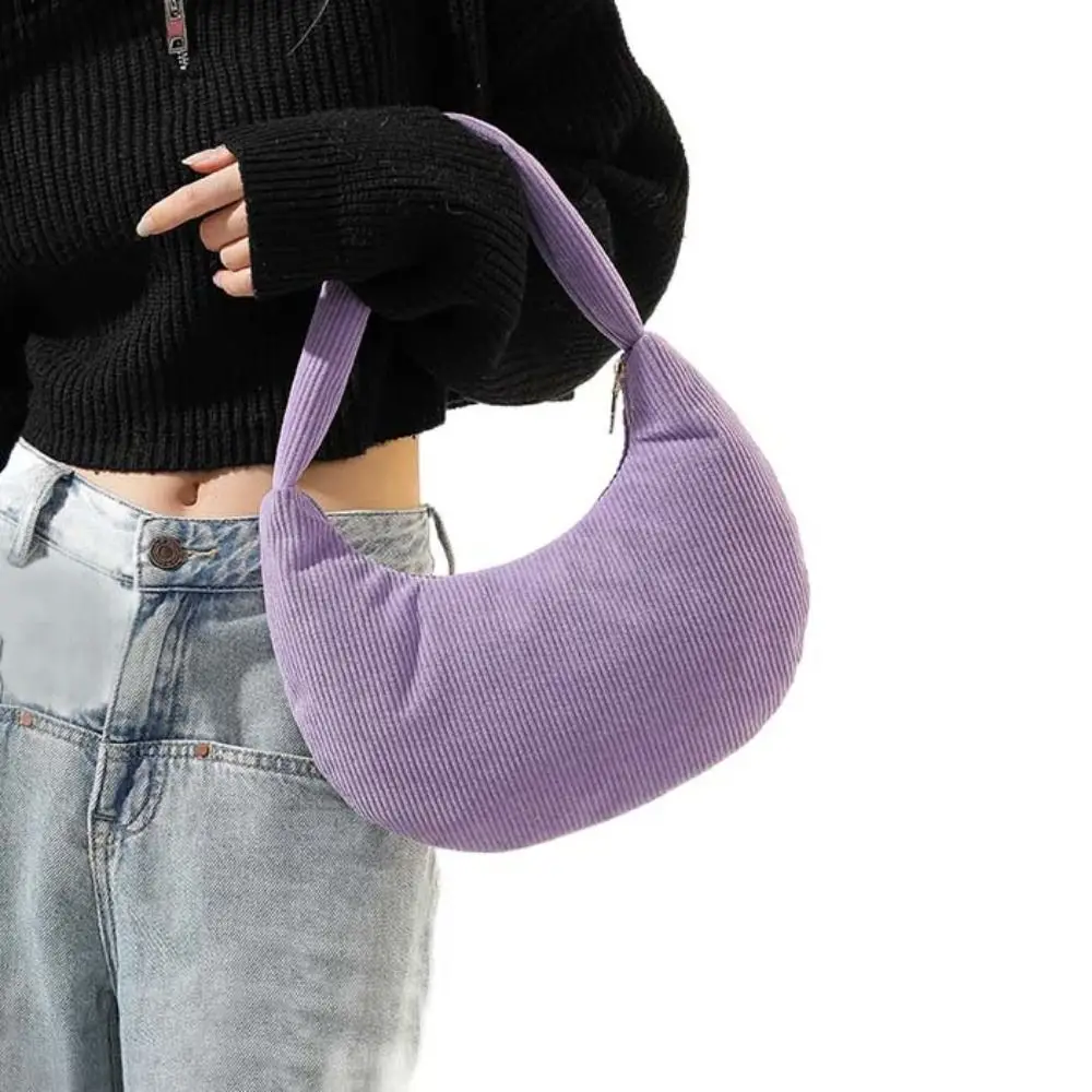 Korean Corduroy Shoulder Bag Half-moon Shape Handbag Large Capacity Velvet Tote Bag Solid Color Underarm Bag Phone Bag
Korean Corduroy Shoulder Bag Half-moon Shape Handbag Large Capacity Velvet Tote Bag Solid Color Underarm Bag Phone Bag