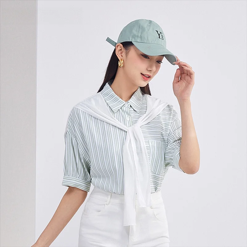 Dailanzhi Summer New Women's Stripe irt ort Sve Patchwork Top Collar Button Detail Regular Fit Polyester Fiber
Dailanzhi Summer New Women's Stripe irt ort Sve Patchwork Top Collar Button Detail Regular Fit Polyester Fiber