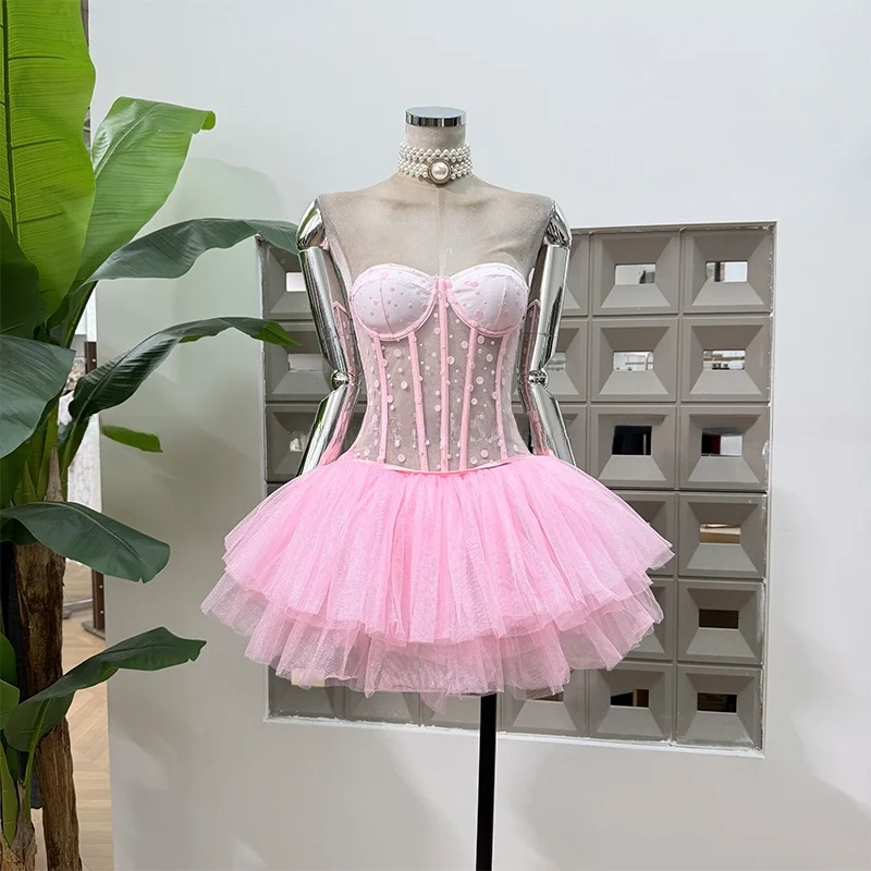 Faionable Pink Velvet Polka Dot Fibone See-tough Strapl Me ort f-skirt Set Women's Spring Low-waist Slim-fit
Faionable Pink Velvet Polka Dot Fibone See-tough Strapl Me ort f-skirt Set Women's Spring Low-waist Slim-fit