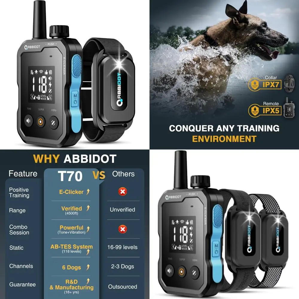 Водонепроницаемый ошейник для дрессировки собак с дистанционным управлением, диапазон 4500 футов, 6 режимов для собак 5–130 фунтов, рейтинг IPX7, функция звукового сигнала и вибрации
Водонепроницаемый ошейник для дрессировки собак с дистанционным управлением, диапазон 4500 футов, 6 режимов для собак 5–130 фунтов, рейтинг IPX7, функция звукового сигнала и вибрации