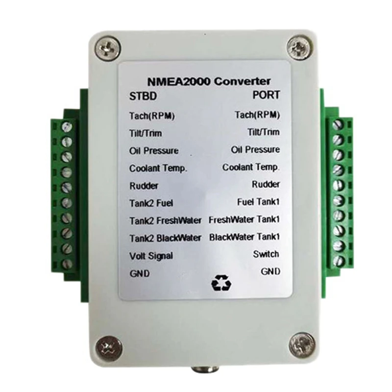 Dual Channel NMEA2000 Multifunction Converter 9‑32V DC Waterproof Converter Box Convert Sensor Singal
Dual Channel NMEA2000 Multifunction Converter 9‑32V DC Waterproof Converter Box Convert Sensor Singal