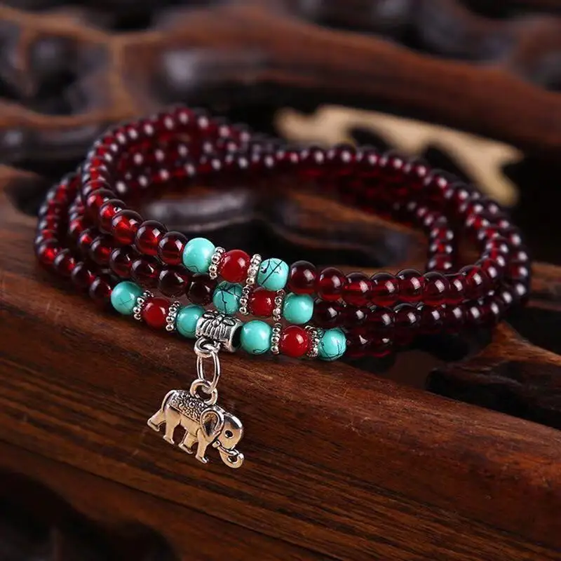 Ethnic-style women's imitation garnet bracelet, three-strand 6mm Pixiu bracelet, street market supply, small gift wholesale
Ethnic-style women's imitation garnet bracelet, three-strand 6mm Pixiu bracelet, street market supply, small gift wholesale