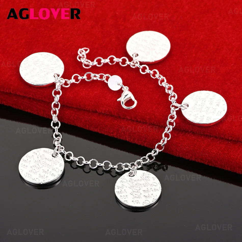 AGLOVER стерлингового серебра 925 пробы, пятисекционный браслет-цепочка с гравировкой, модный женский праздничный подарок, вечерние украшения
AGLOVER стерлингового серебра 925 пробы, пятисекционный браслет-цепочка с гравировкой, модный женский праздничный подарок, вечерние украшения