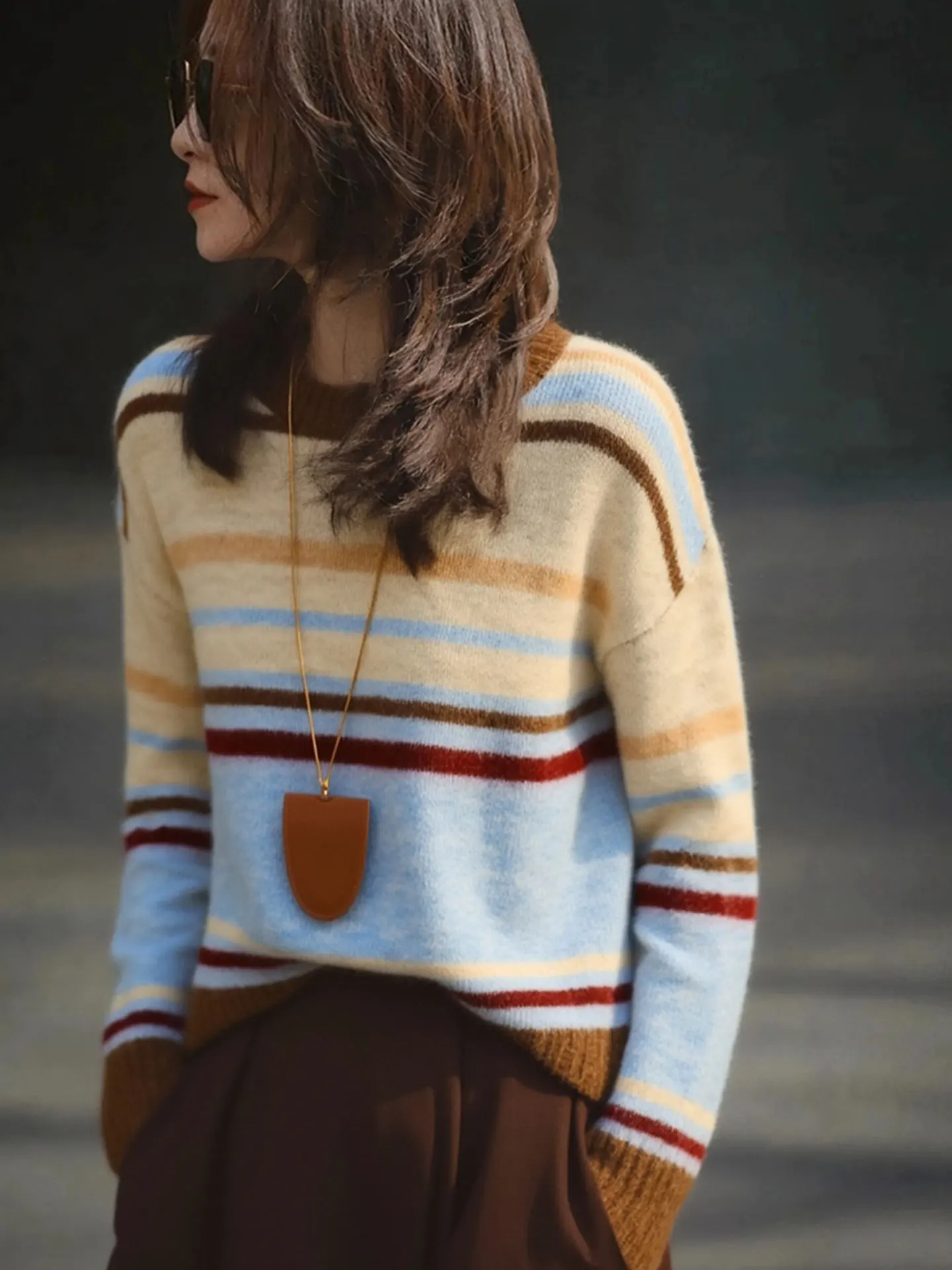 Ele Knitted Sweater Long Sve round Ne Loose Fit Contrast Color Commute Winter Faion Women's Premium Brand Top
Ele Knitted Sweater Long Sve round Ne Loose Fit Contrast Color Commute Winter Faion Women's Premium Brand Top