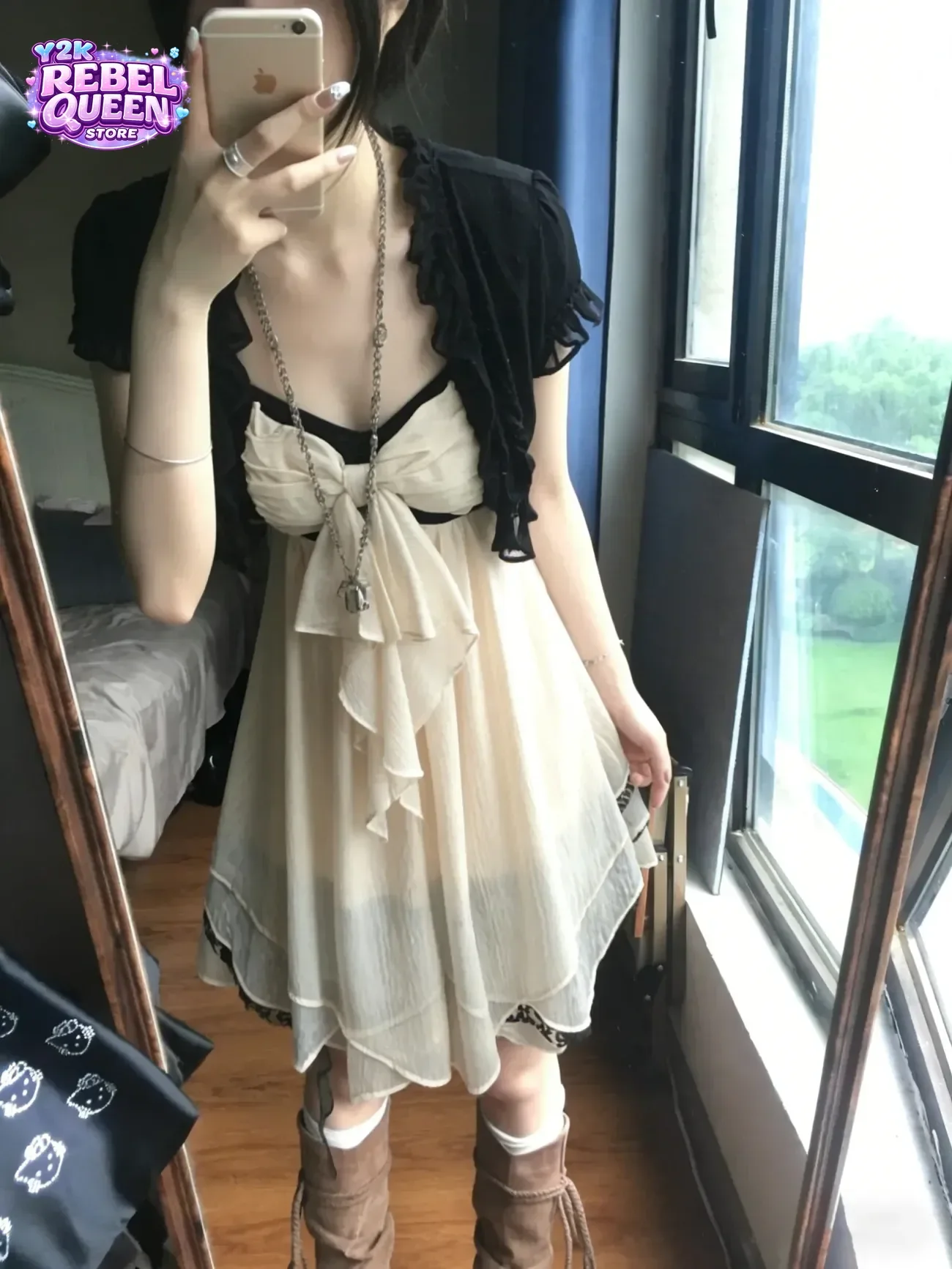 Japanese Retro Sweet Lolita 2-Piece Set Women Slim Fit Black Cardigan + Strap Dress Fashion Kawaii Elegant Party Chic Clothes
Japanese Retro Sweet Lolita 2-Piece Set Women Slim Fit Black Cardigan + Strap Dress Fashion Kawaii Elegant Party Chic Clothes