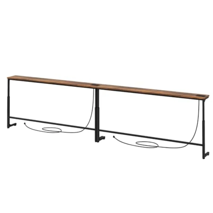 102.3 Extra Long Behind Couch Table Adjustable Height Narrow Console Table in Rustic Brown 2 Built-in Power Strips Split Design
102.3 Extra Long Behind Couch Table Adjustable Height Narrow Console Table in Rustic Brown 2 Built-in Power Strips Split Design