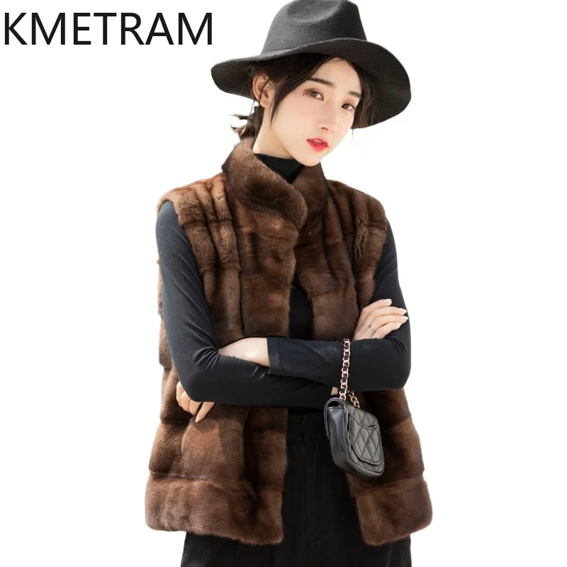 KMETRAM 100% Mink Fur Vest Luxury Stand Collar Fur Vests Woman Clothing Winter Sleeveless Real Fur Coat 2025 шуба женская
KMETRAM 100% Mink Fur Vest Luxury Stand Collar Fur Vests Woman Clothing Winter Sleeveless Real Fur Coat 2025 шуба женская