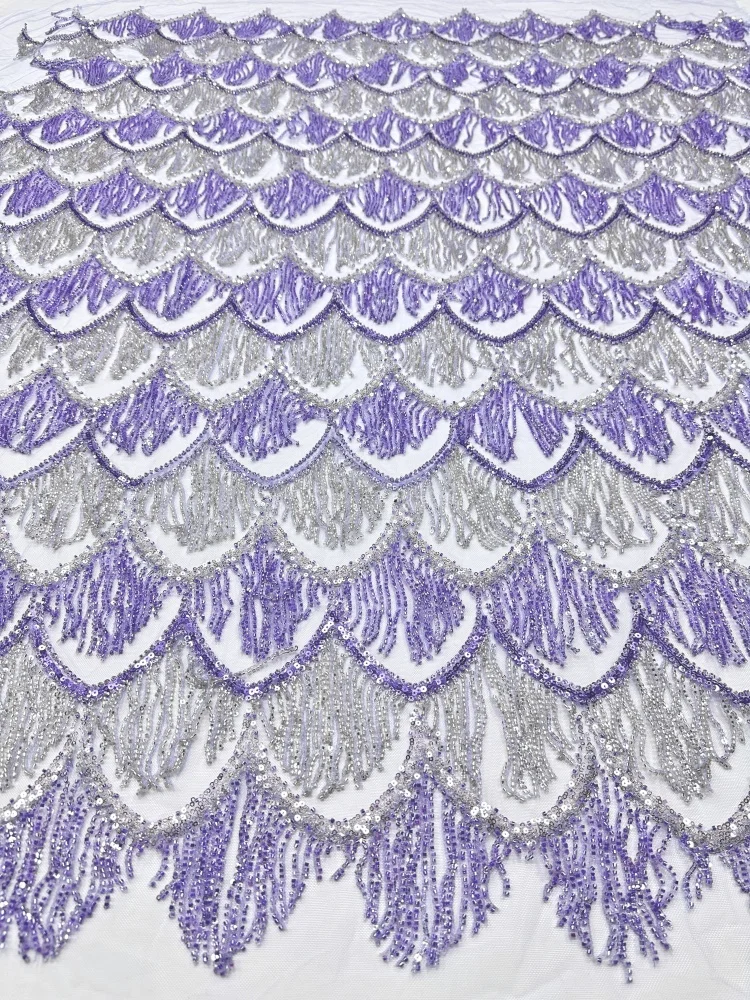 Luxury African Lace Fabric 2026 French 3D Sequins Embroidery Comb Beads Tulle 5 Yards High Quality for Party Dress
Luxury African Lace Fabric 2026 French 3D Sequins Embroidery Comb Beads Tulle 5 Yards High Quality for Party Dress