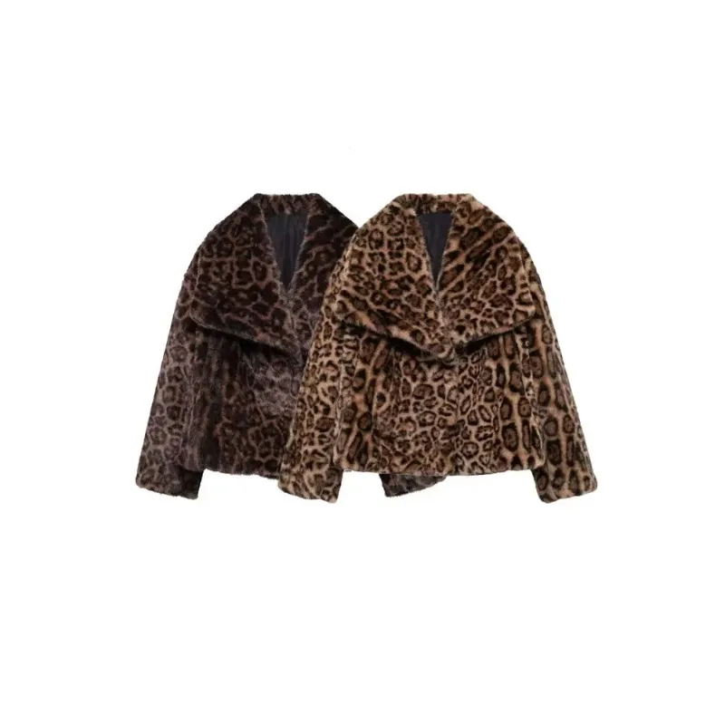 SMVP Autumn Winter Women's Thick Warm Leopard Faux Fur Jacket Lapel Collar Coat Long Sleeve Female Outerwear Chic Tops Fashion
SMVP Autumn Winter Women's Thick Warm Leopard Faux Fur Jacket Lapel Collar Coat Long Sleeve Female Outerwear Chic Tops Fashion