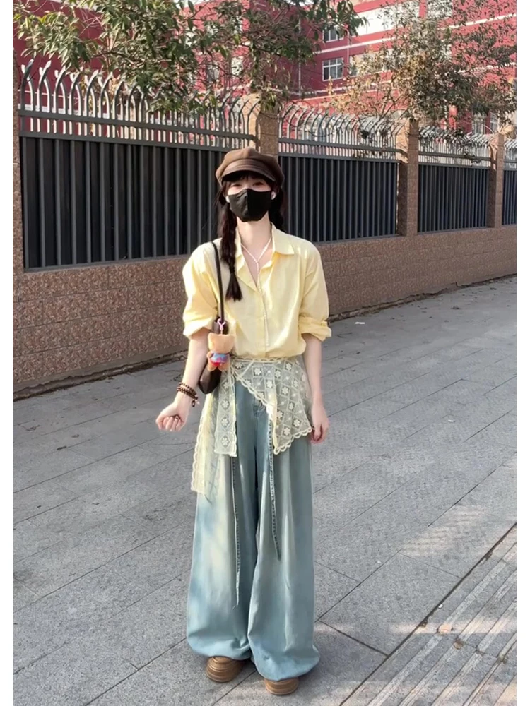 Yellow Collar Long Sleeve Shirt Women's Commute Fashionable Versatile Spring New Arrival High-End Top MARIE.
Yellow Collar Long Sleeve Shirt Women's Commute Fashionable Versatile Spring New Arrival High-End Top MARIE.