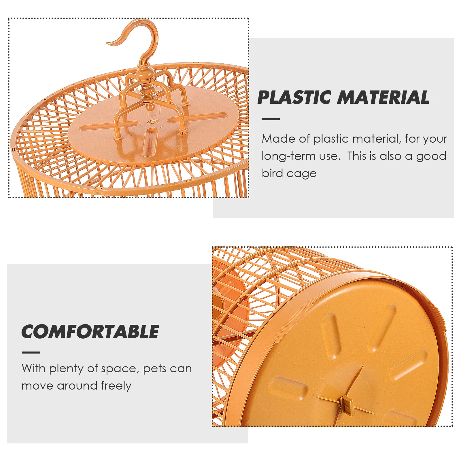 Pet Birdcage 30cm Round Plastic Cage for Birds Yellow Color Hanging Small Animal House Safe Door Stylish Design Comfortable
Pet Birdcage 30cm Round Plastic Cage for Birds Yellow Color Hanging Small Animal House Safe Door Stylish Design Comfortable