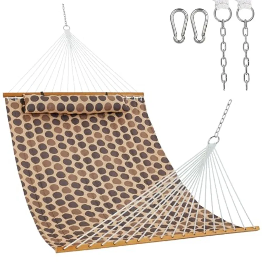 12FT Quilted Fabric Hammock with Soft Pillow Double 2 Person Tree Hammock with Spreader Bar for Outside Patio Poolside Backyard
12FT Quilted Fabric Hammock with Soft Pillow Double 2 Person Tree Hammock with Spreader Bar for Outside Patio Poolside Backyard