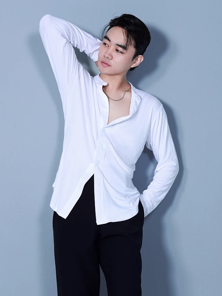 Customized Men's Adult Latin Modern Dance Professional Competition Costume Shirt V-neck Top Practice Clothes Performance Suit
Customized Men's Adult Latin Modern Dance Professional Competition Costume Shirt V-neck Top Practice Clothes Performance Suit