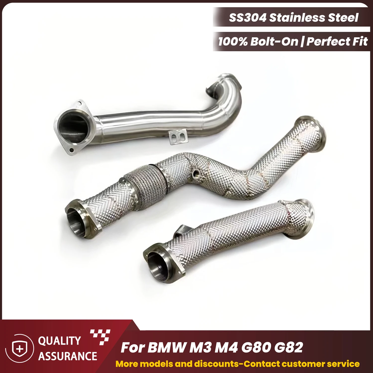 ECCF Stainless Steel Sporty Downpipe With Front pipe for BMW M3 M4 G80 G82 Performance Upgrade Aggressive Exhaust Sound
ECCF Stainless Steel Sporty Downpipe With Front pipe for BMW M3 M4 G80 G82 Performance Upgrade Aggressive Exhaust Sound