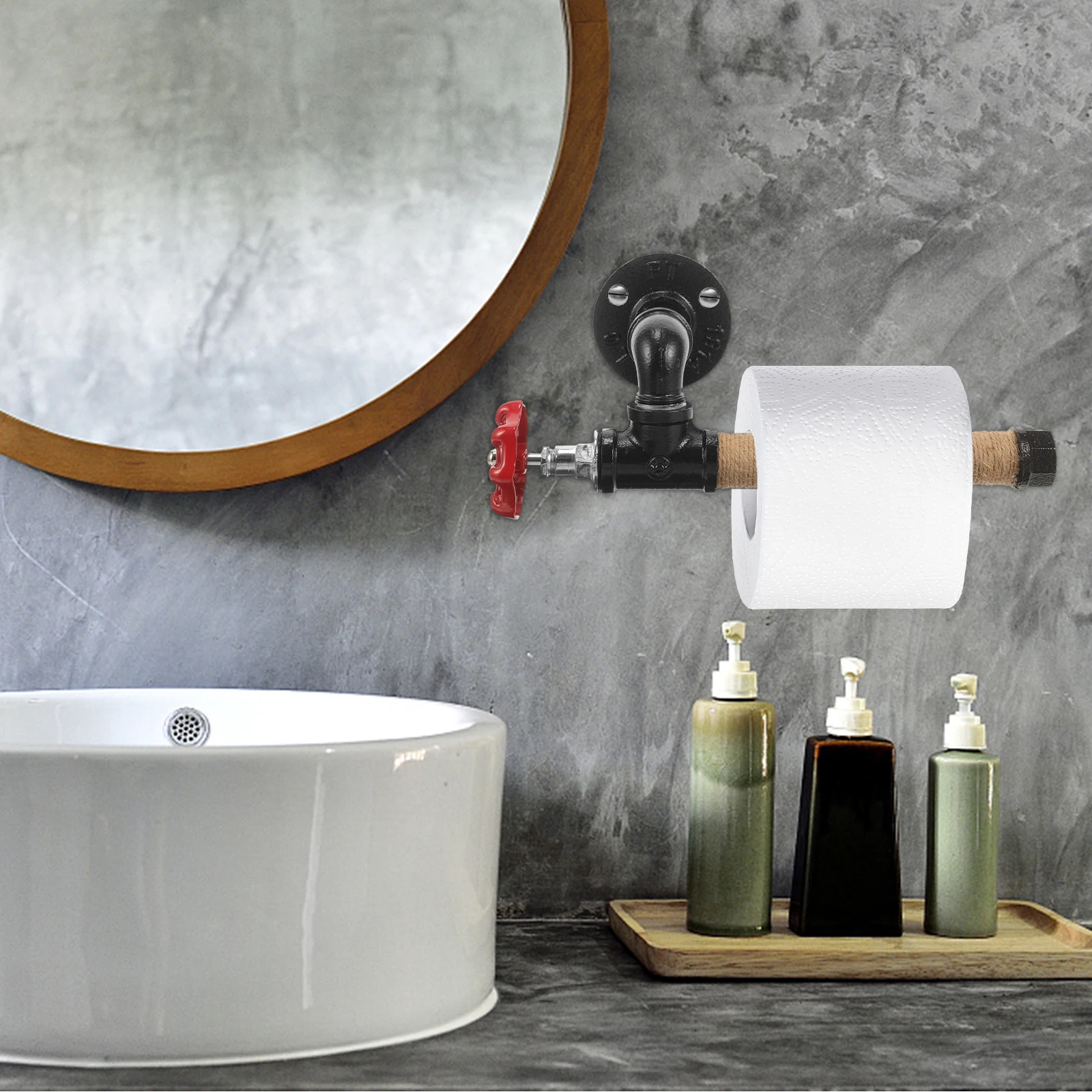 Iron Pipe Wall Bracket Paper Towel Holder Vintage Industrial Style Multi Functional Bathroom Accessories Sturdy Mount Kitchen
Iron Pipe Wall Bracket Paper Towel Holder Vintage Industrial Style Multi Functional Bathroom Accessories Sturdy Mount Kitchen