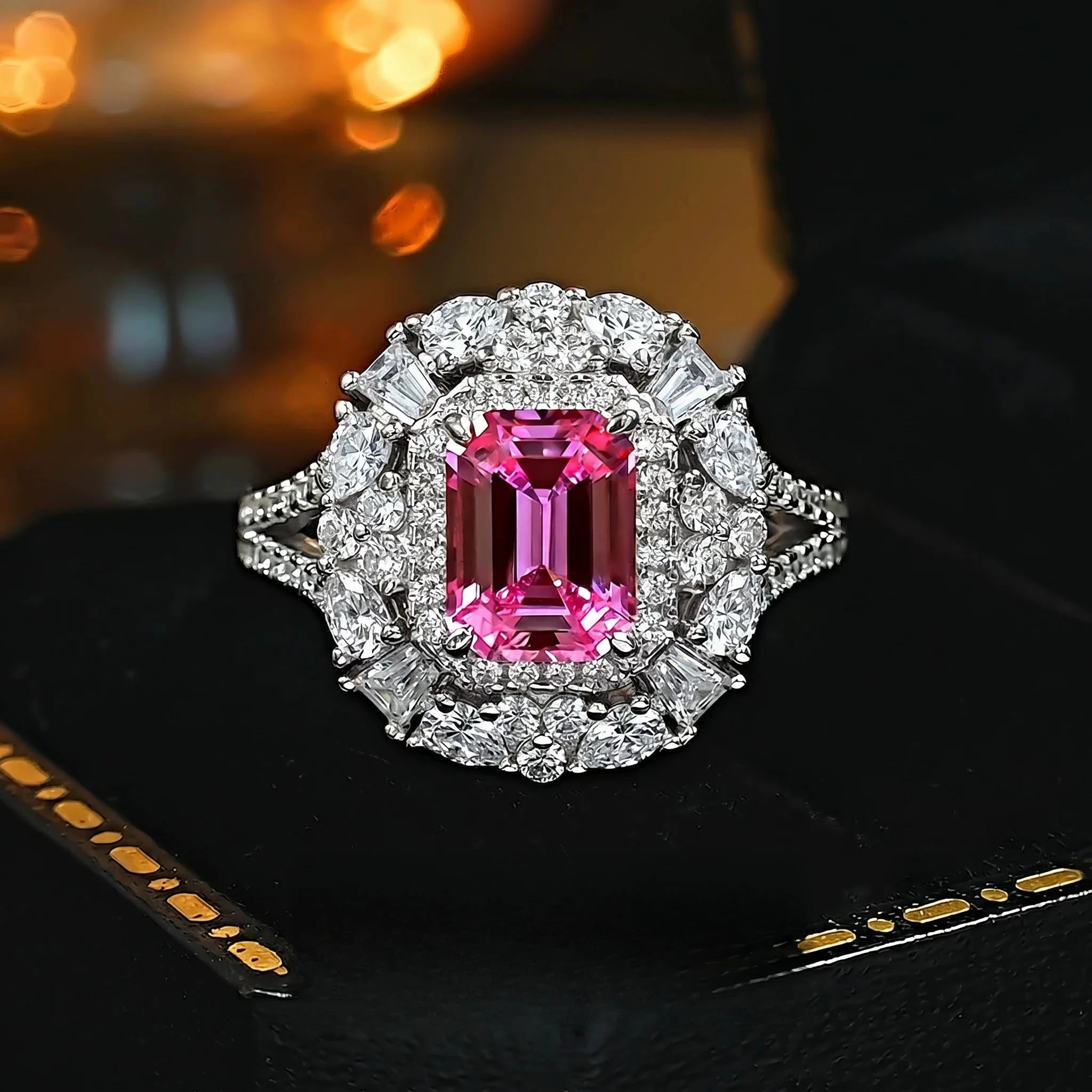 S925 Silver Ring Set with 2ct Pink Zircon Light Luxury Birthday Gift New Women's Jewelry
S925 Silver Ring Set with 2ct Pink Zircon Light Luxury Birthday Gift New Women's Jewelry