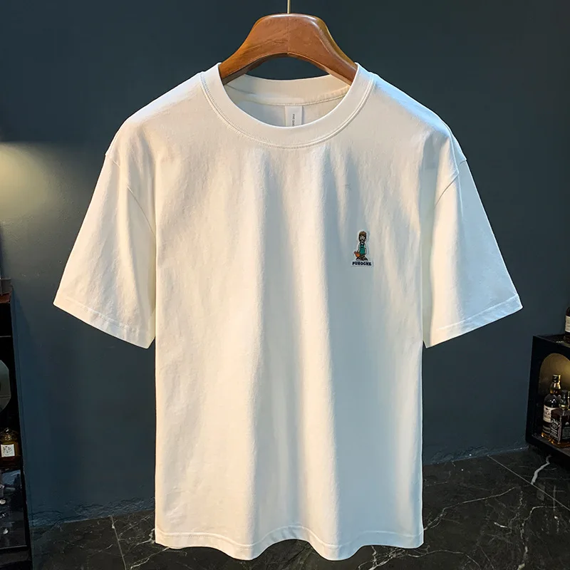 Round neck short sleeved T-shirt men's summer 2025 new embroidered printed half sleeved top loose slimming men's clothing
Round neck short sleeved T-shirt men's summer 2025 new embroidered printed half sleeved top loose slimming men's clothing
