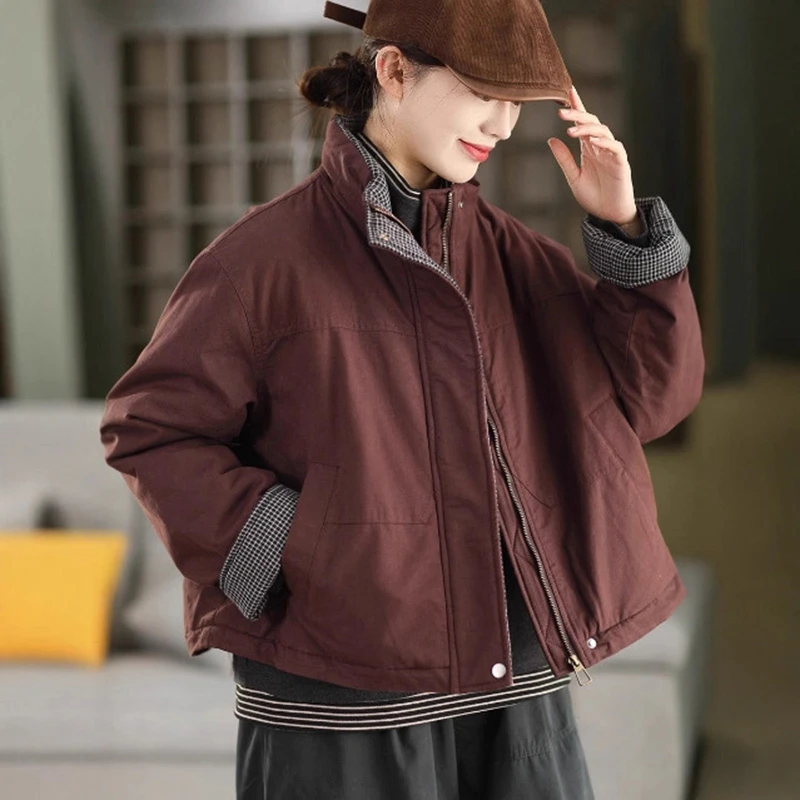 Thick Warm Women Casual Parkas New Arrival 2025 Winter Simple Style Stand Collar Solid Color Loose Female Outerwear Coats T783
Thick Warm Women Casual Parkas New Arrival 2025 Winter Simple Style Stand Collar Solid Color Loose Female Outerwear Coats T783