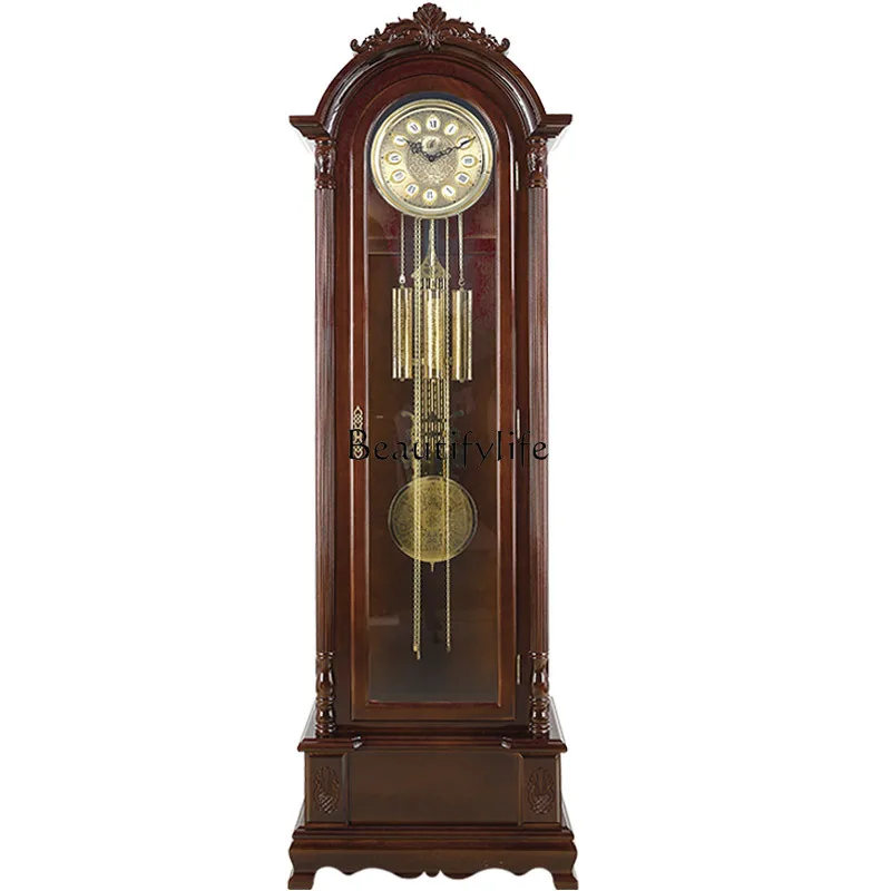 Retro mechanical floor clock living room decoration solid wood German mechanical clock
Retro mechanical floor clock living room decoration solid wood German mechanical clock