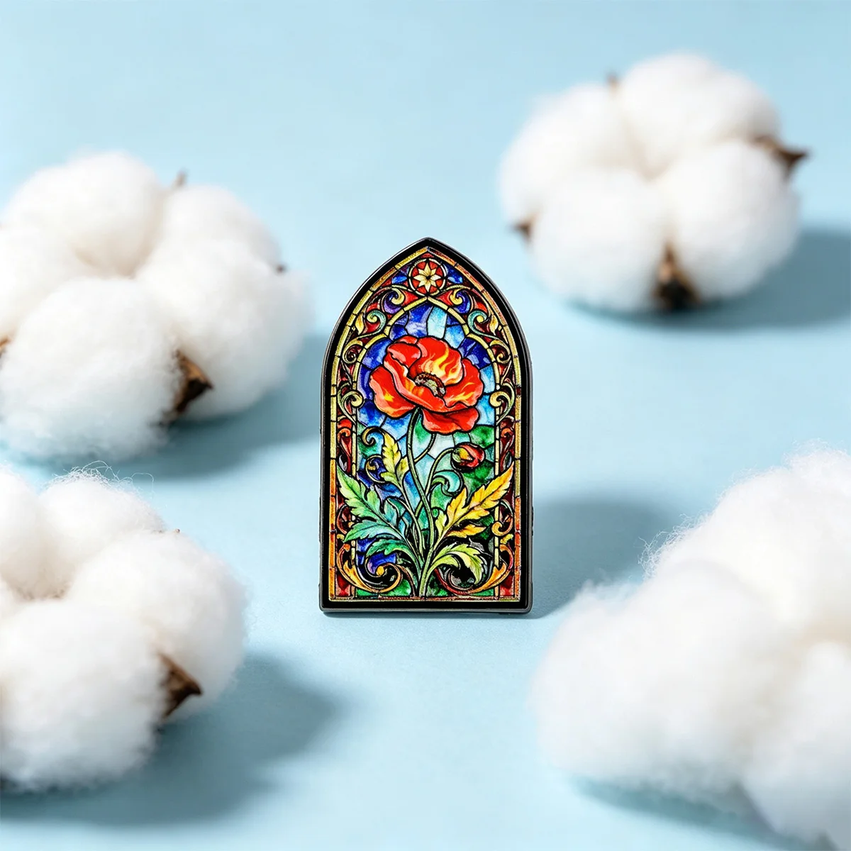 Stained Glass Poppy Flower Enamel Pin Vintage Floral Church Window Badge Jewelry Gift for Backpack Jacket Decor
Stained Glass Poppy Flower Enamel Pin Vintage Floral Church Window Badge Jewelry Gift for Backpack Jacket Decor