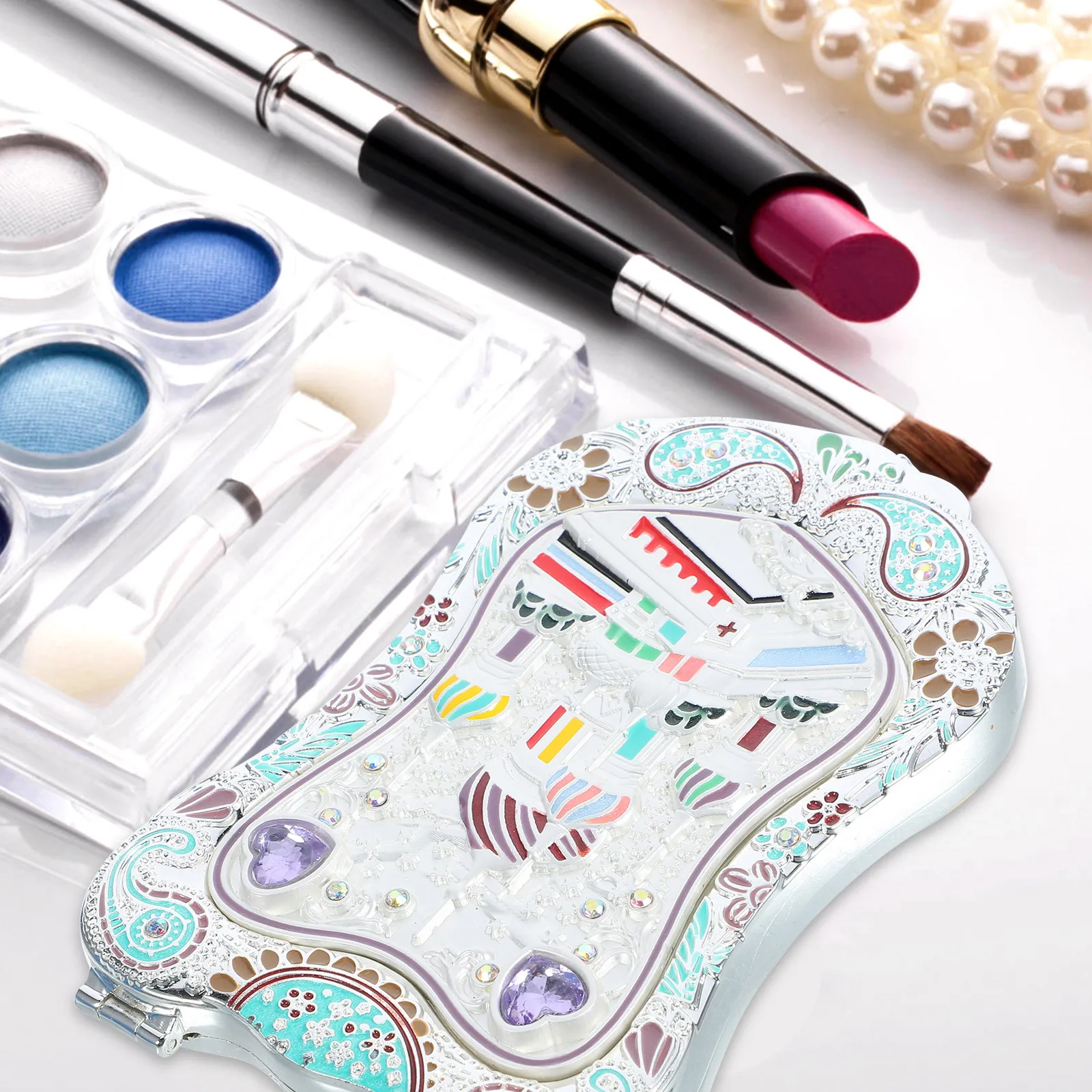 Folding Makeup Small Makeup Mirror Compact Double Sided Portable Travel Small Vanity Retro Women Gift
Folding Makeup Small Makeup Mirror Compact Double Sided Portable Travel Small Vanity Retro Women Gift