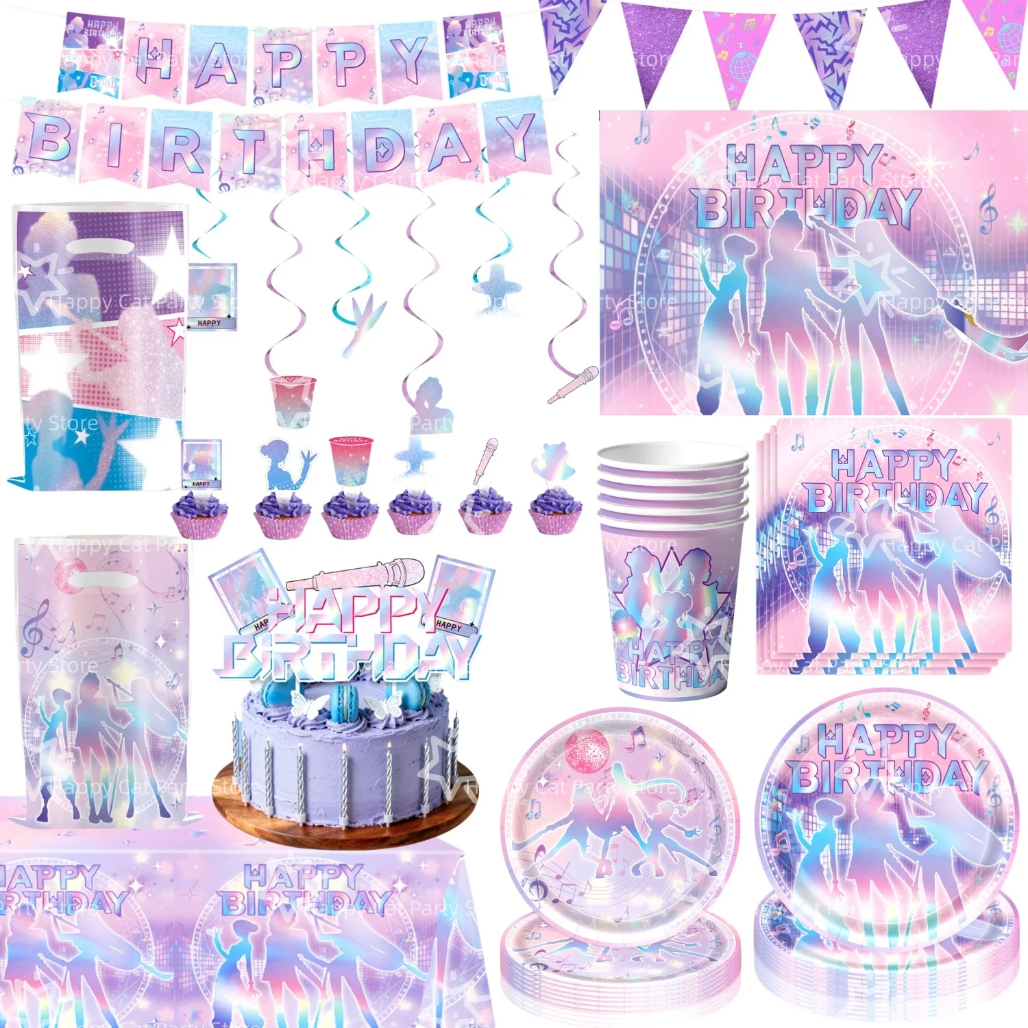 K-pop Pink & Purple Birthday Party Decoration Tableware Set Paper Cup Plate And Tablecloth for Kpop Fans Party Favors Supplies
K-pop Pink & Purple Birthday Party Decoration Tableware Set Paper Cup Plate And Tablecloth for Kpop Fans Party Favors Supplies