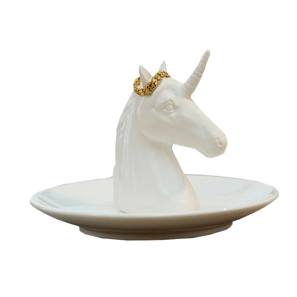 Elegant Ceramic Unicorn Jewelry Tray Nordic Style Jewelry Dish Organizer Ring Holder Desktop Decoration Unicorn Ring Dishes
Elegant Ceramic Unicorn Jewelry Tray Nordic Style Jewelry Dish Organizer Ring Holder Desktop Decoration Unicorn Ring Dishes