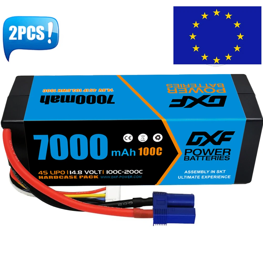 (EU)DXF Lipo 4S 14.8V Battery 7000mAh 100C Graphene Racing Series HardCase For RC Xmaxx Arrma 8S Car Truck Truggy 1/8 Buggy
(EU)DXF Lipo 4S 14.8V Battery 7000mAh 100C Graphene Racing Series HardCase For RC Xmaxx Arrma 8S Car Truck Truggy 1/8 Buggy